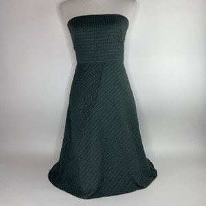 Gray Strapless A-line Knee Length Dress